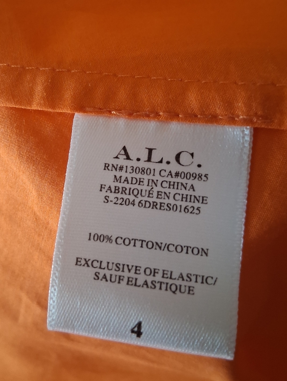 ALC Women's Rhodes Orange Dress Size 4 - Picture 10 of 13